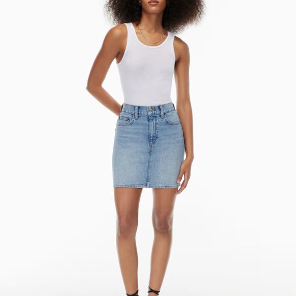 NWT Aritzia Denim Forum Babaton Wilfred The Pin-Up Denim Skirt size 27 - Picture 7 of 7